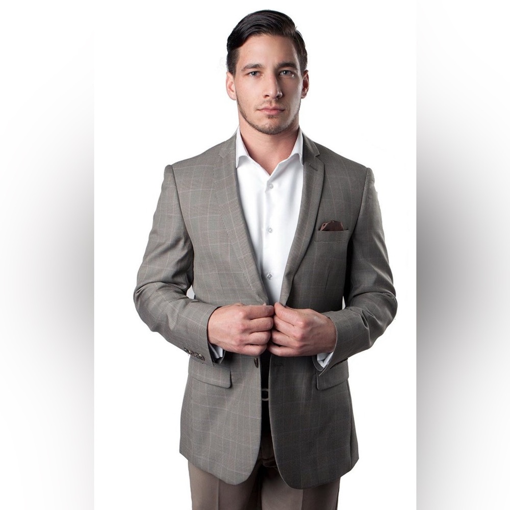 Men's light brown Blazer window pattern 38R